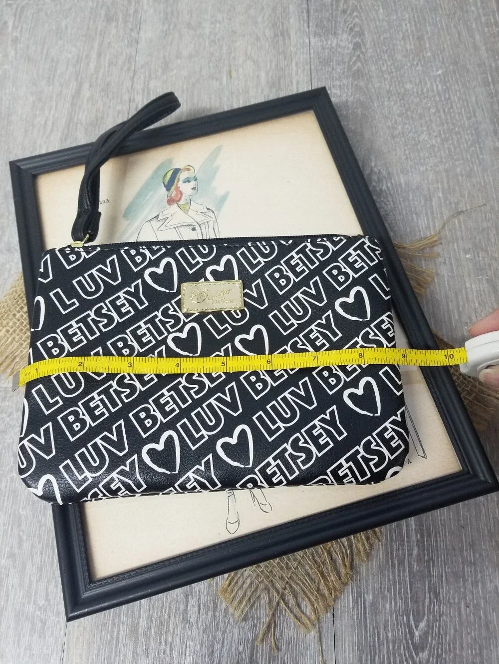 Luv Betsey Black/white Wristlet and Crossbody bag